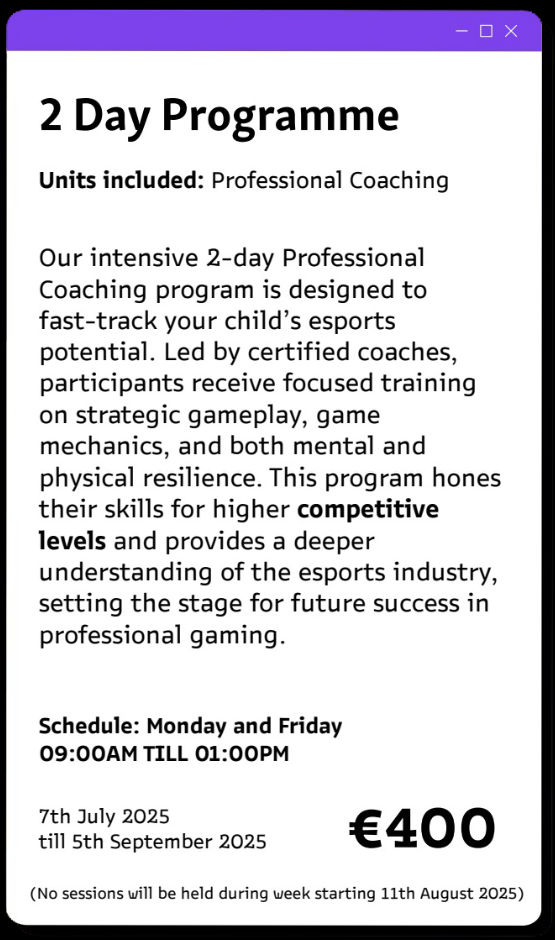2 Day Programme